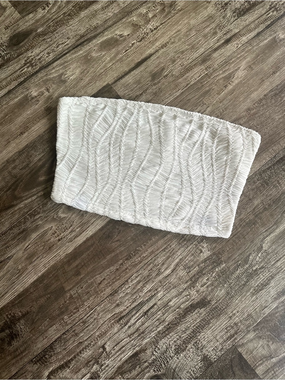 SHEIN White Textured Strapless Bandeau - NWOT